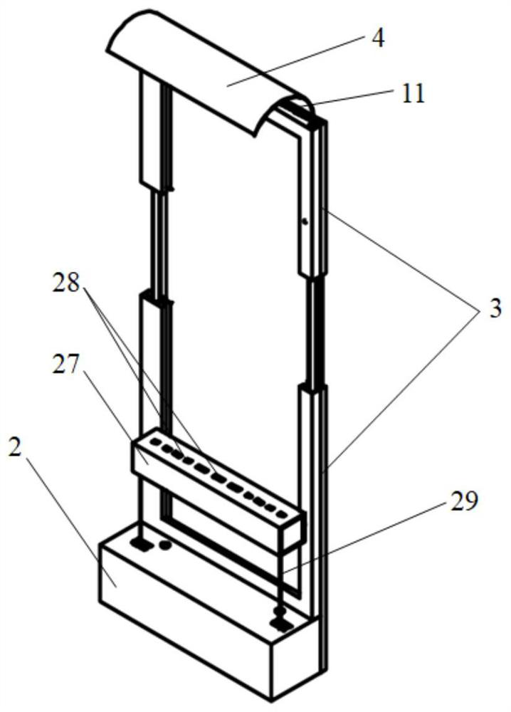 Telescopic elevator key antibacterial film coating device