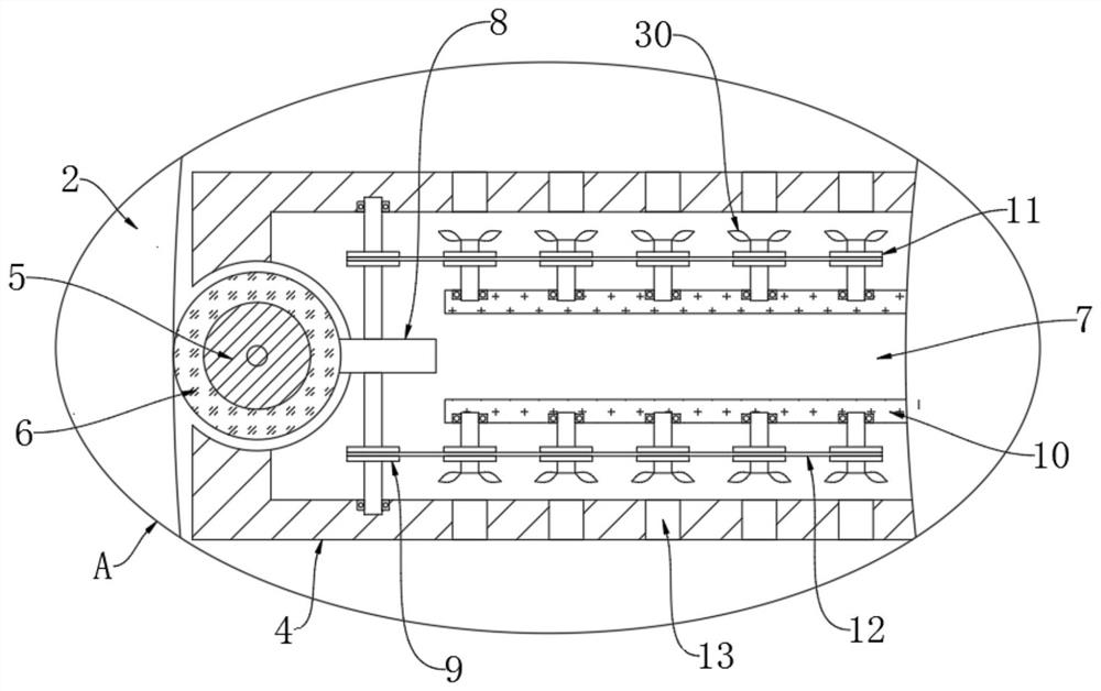 Tea stir-frying device based on airflow action and capable of realizing high quality and high cleanness