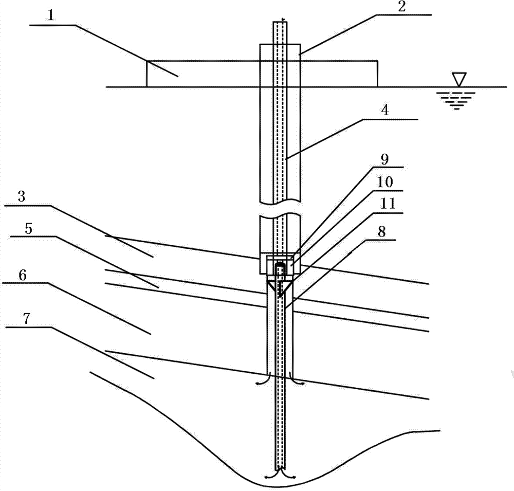 Underwater anchor rod construction method