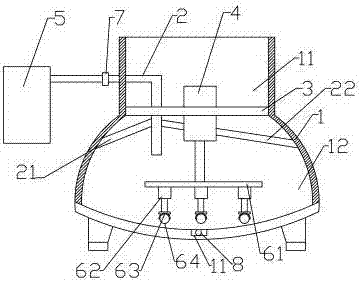 Automatic drainage type grinding equipment for biological laboratory