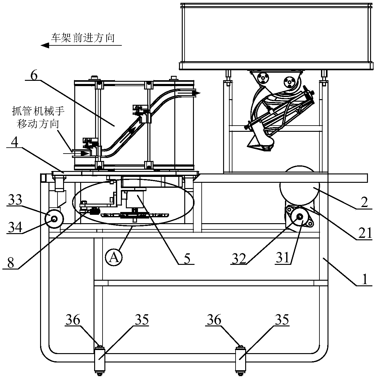 Automatic doffing device for rotary spindle pre-loosening ring spinning