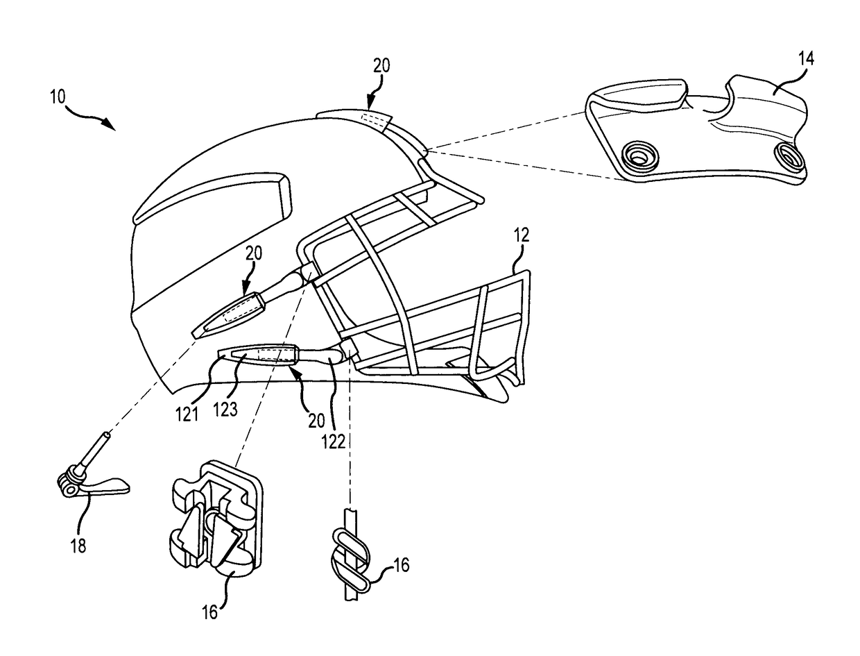 Helmet for reducing concussive forces during collision and facilitating rapid facemask removal