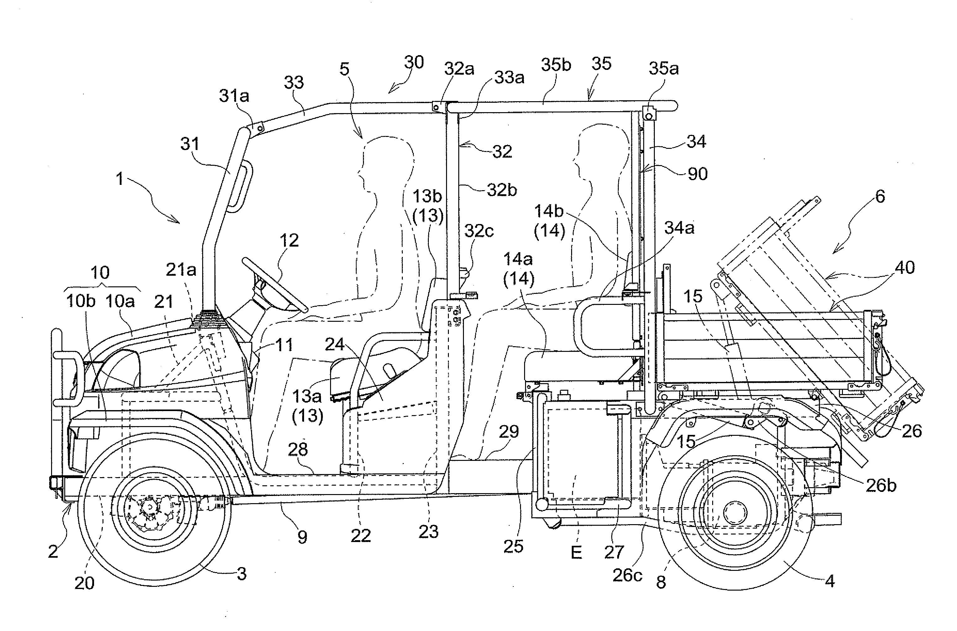 Pickup-style work vehicle