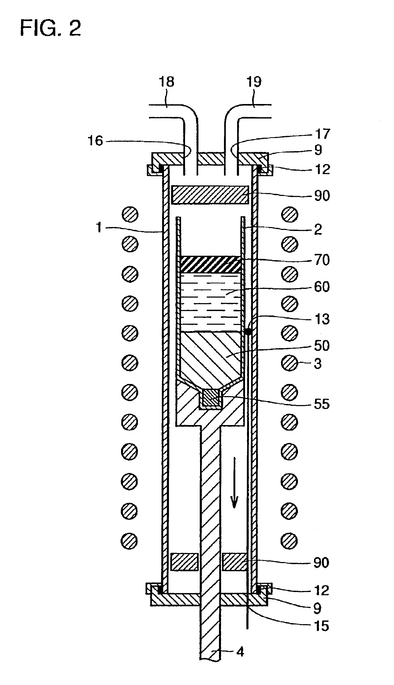 Large size semiconductor crystal with low dislocation density