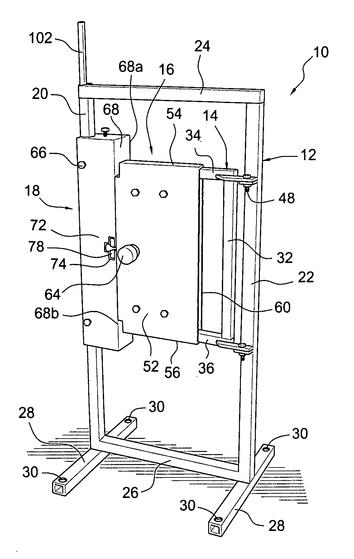 Training device for forcibly opening a locked door