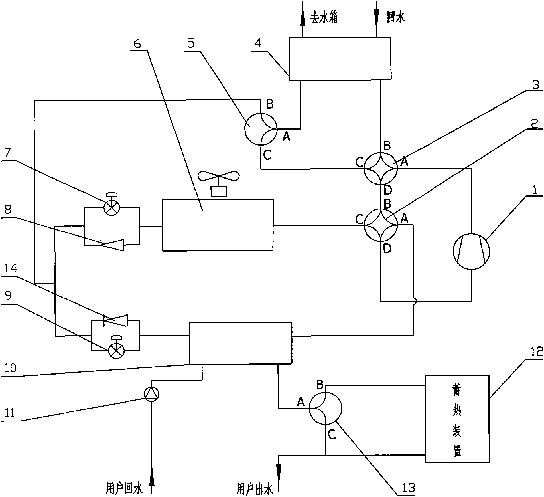 Energy-saving air-conditioning/hot water triple-supply system