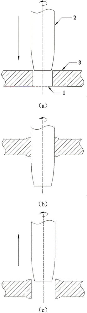 Friction extrusion strengthening method of structural member connecting hole