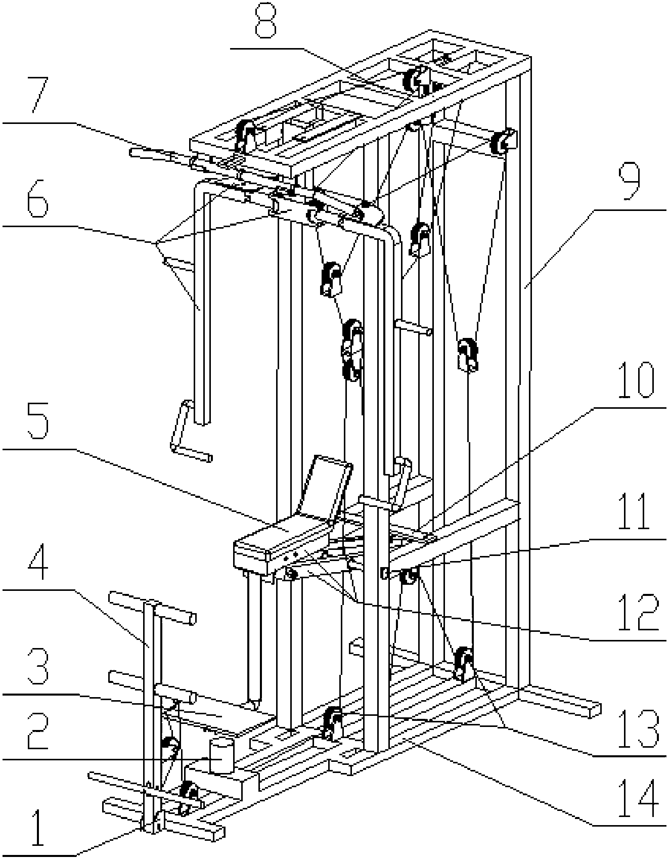 Novel household combined body building machine