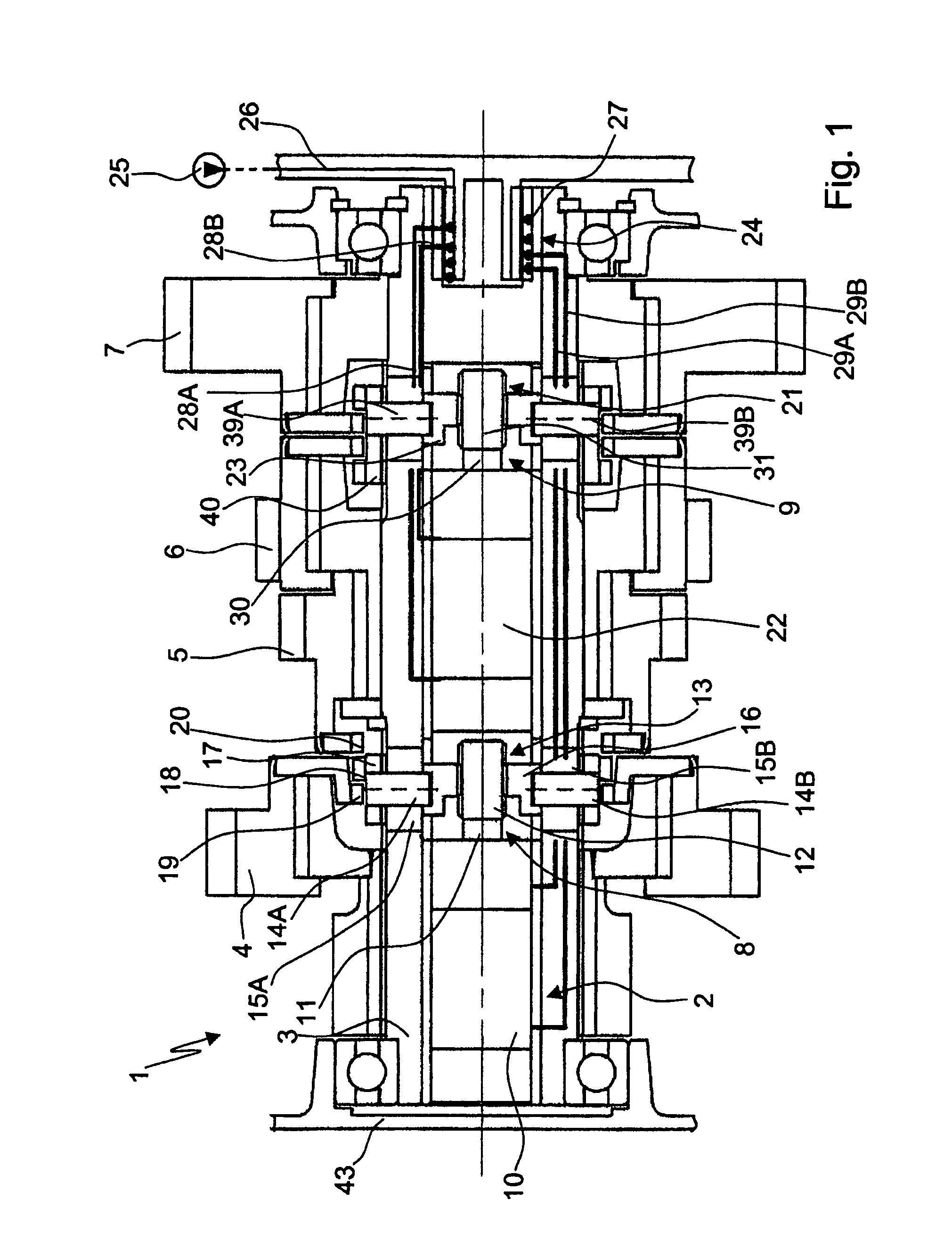 Device for actuating a gearwheel, which is designed as a loose wheel, of a transmission device