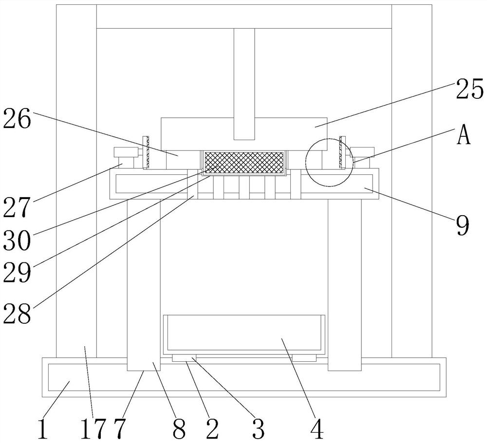 Efficient four-shaft tapping machine facilitating waste discharge