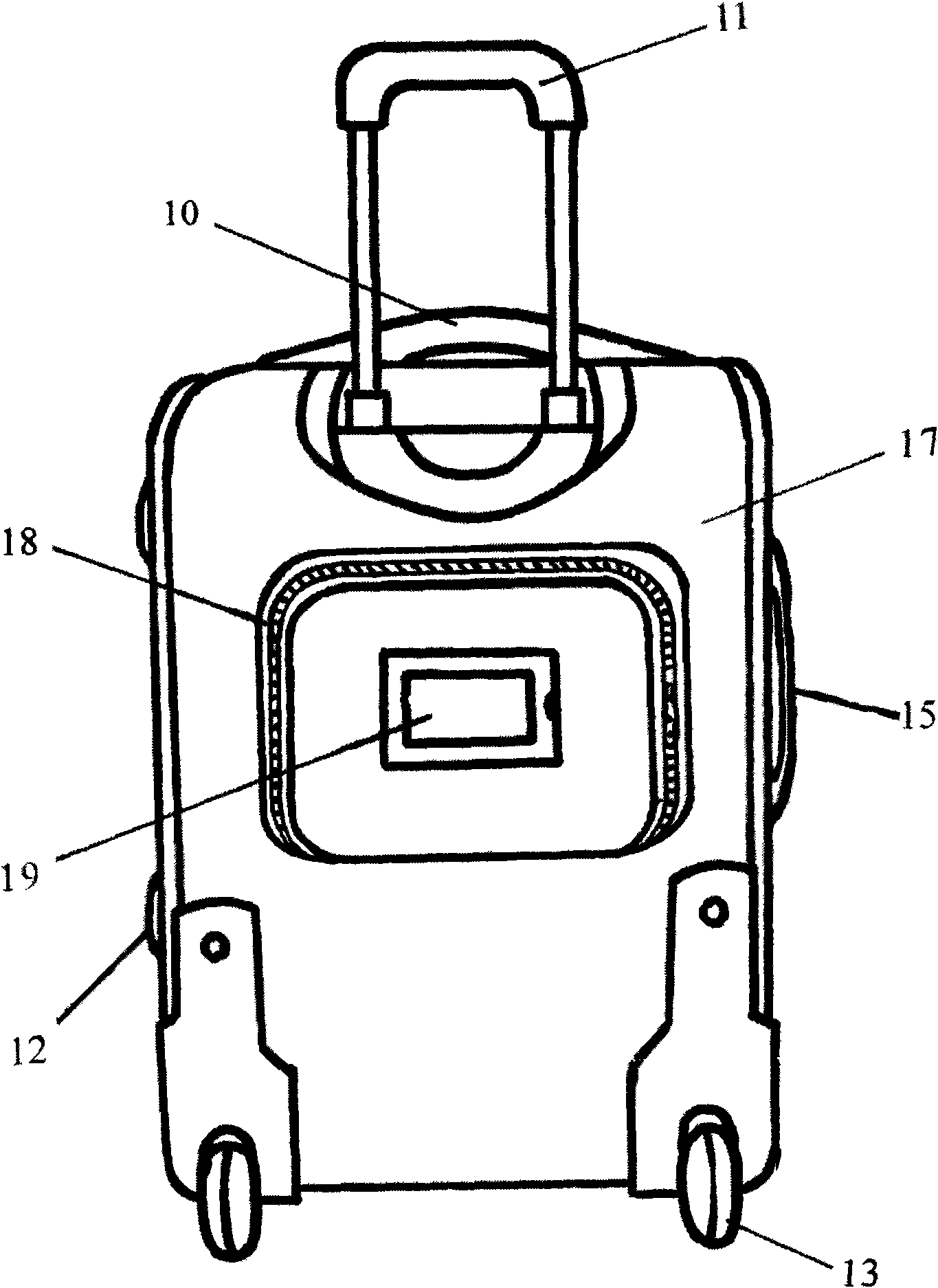 Draw-bar box with two rows of decorative belts and soft carrying handles