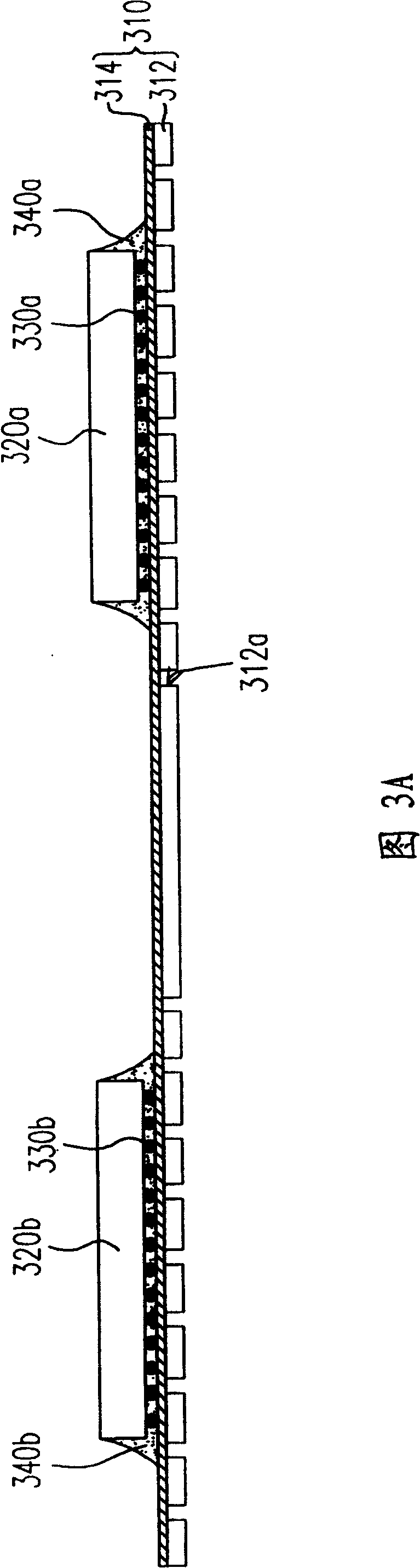 Stack type chip packaging structure, chip packaging body and manufacturing method