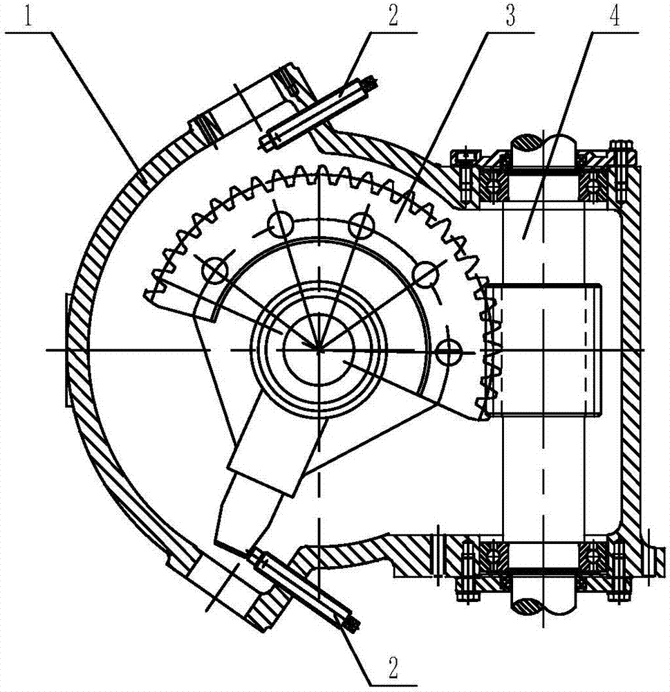 Worm gear structure concurrently serving as limiting mechanism