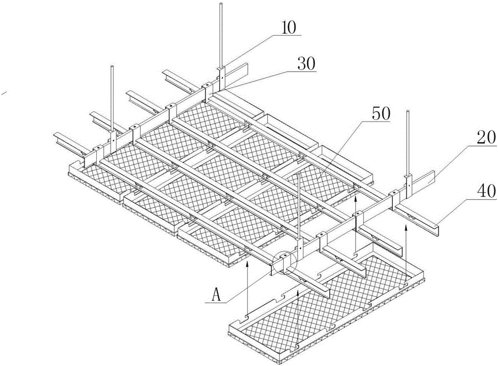 Roof suspended ceiling assembly