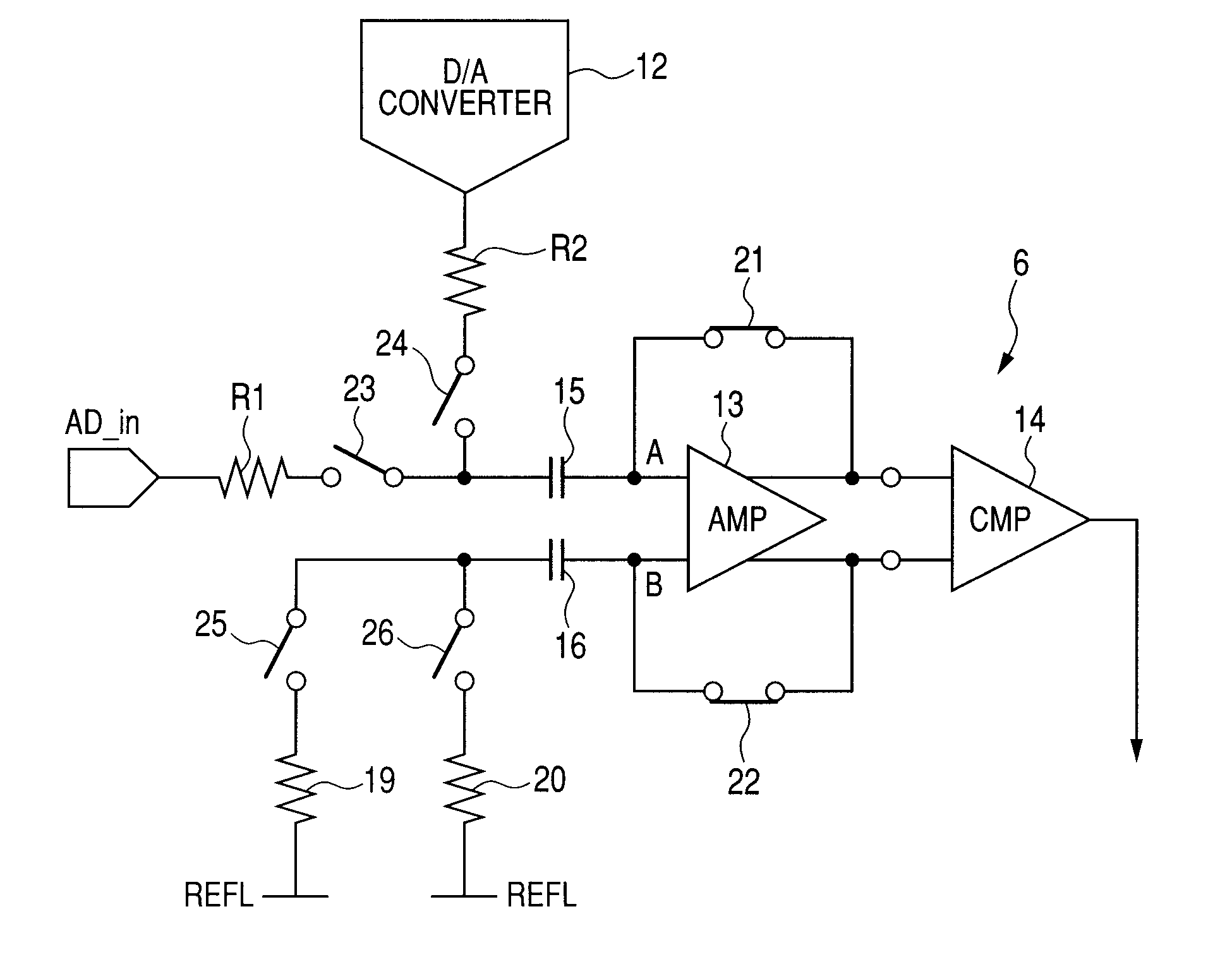 Semiconductor integrated circuit device having A/D converter with impedance matching circuit