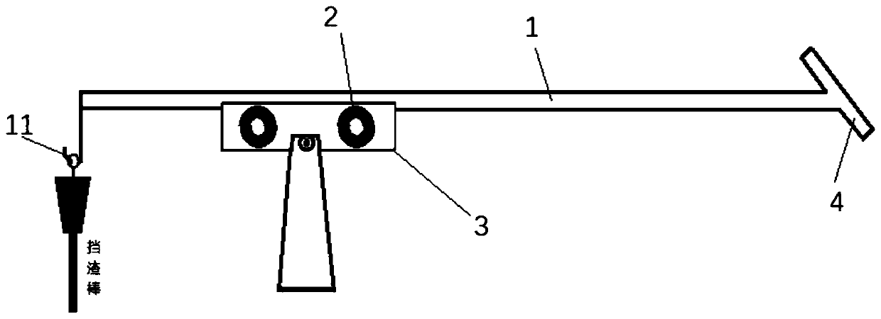 Slag stopping bar feeding device