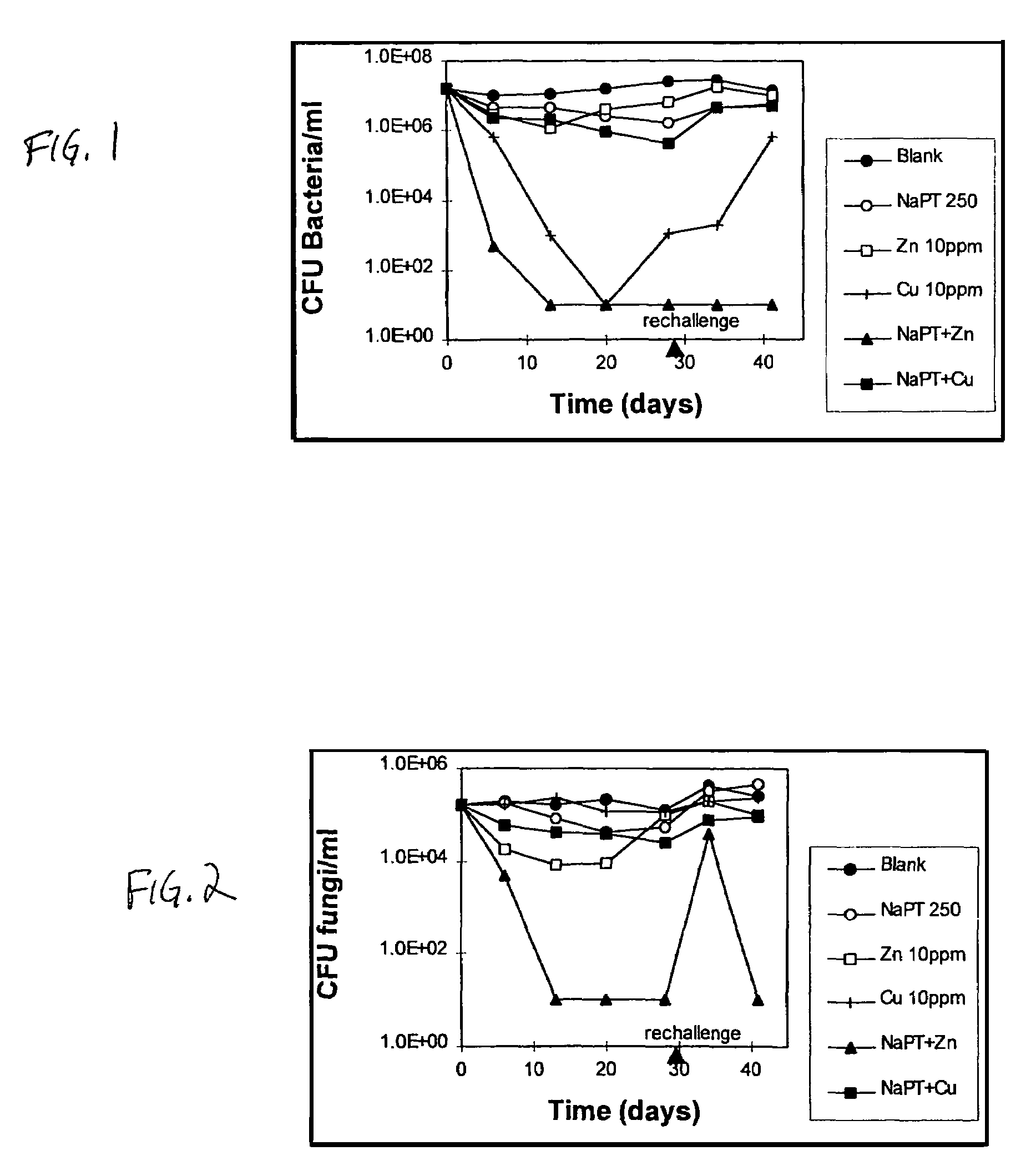 Pyrithione biocides enhanced by silver, copper, or zinc ions