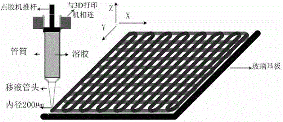 Method for preparing high-strength double-network hydrogel stent by virtue of 3D printing