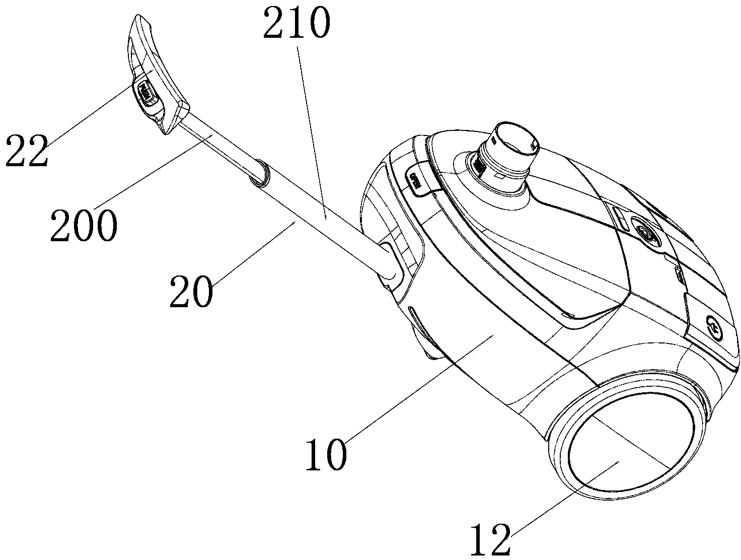 Dust collector with multiple telescopic sleeve rod sections