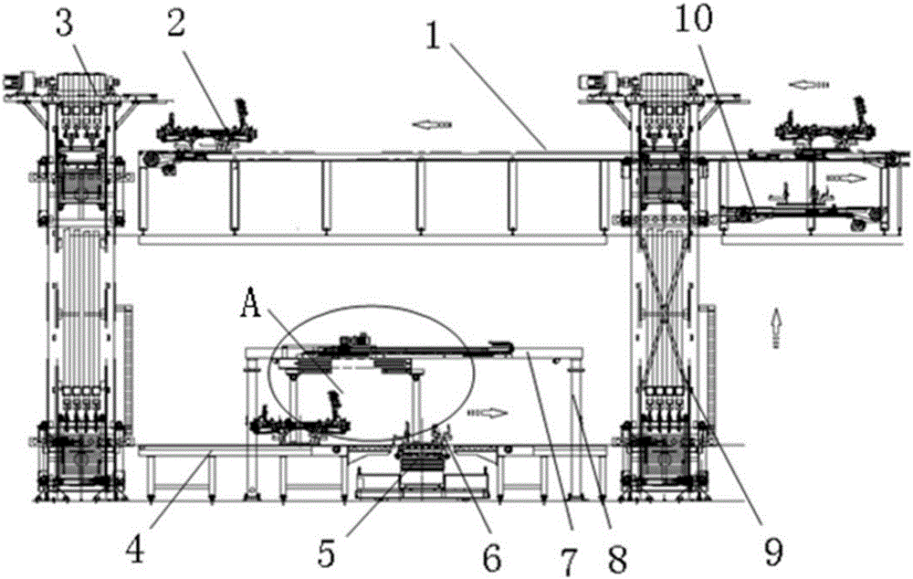 Automatic pallet transfer device and conveying system