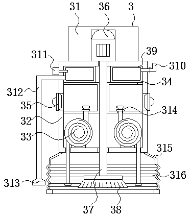 Dedusting device for industrial automation conveyor belt