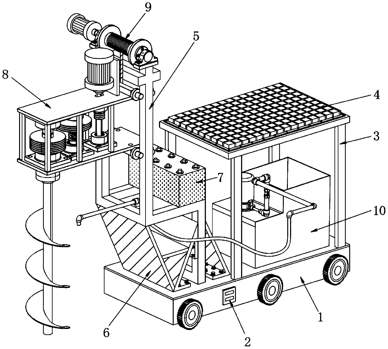 Forestry-use-based construction mechanism for young seedling planting