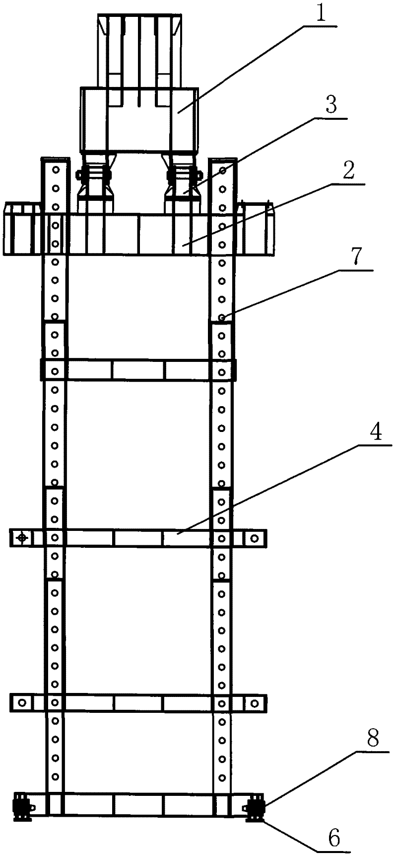 Bridge erection machine aided support leg structure