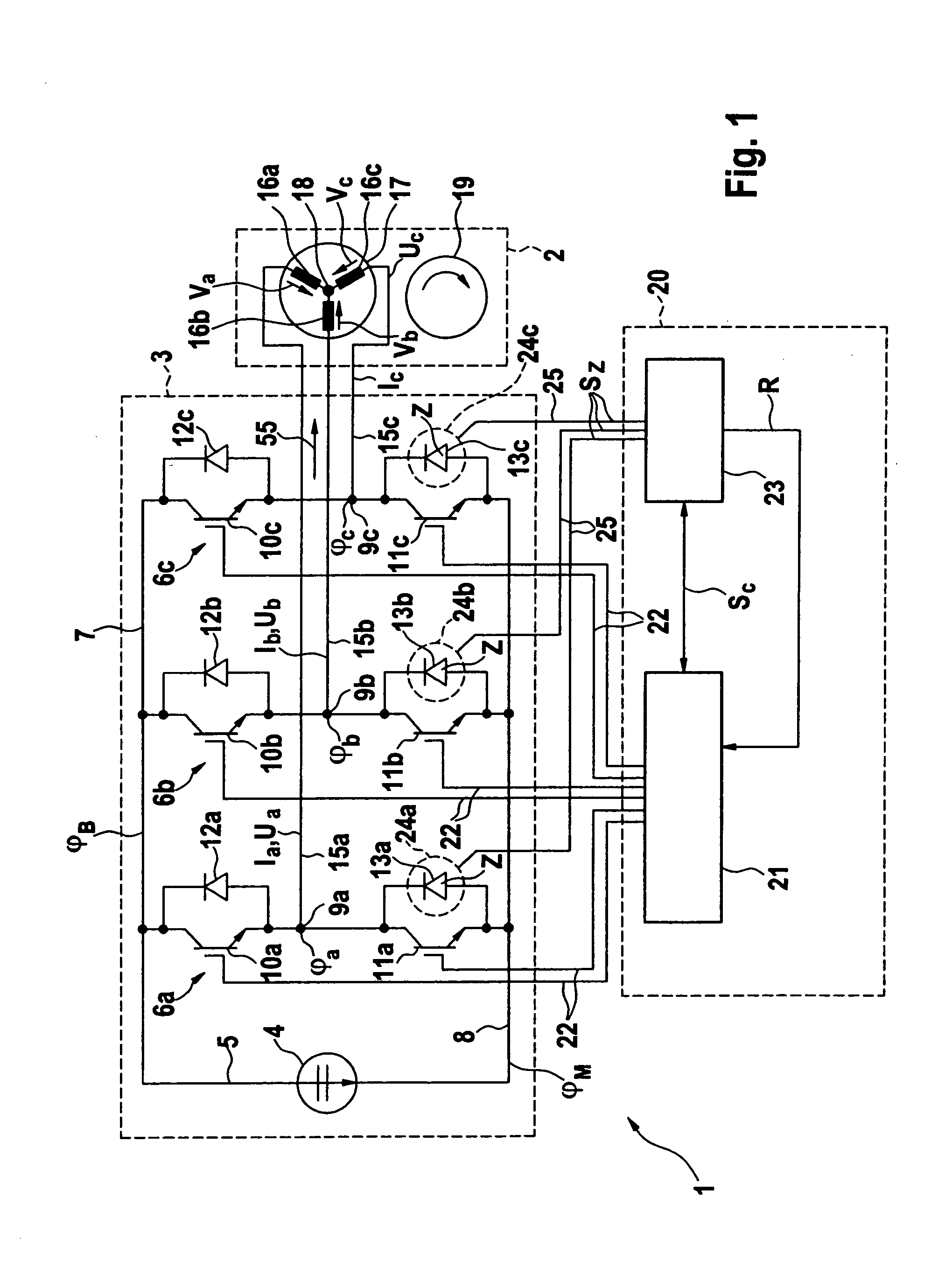 Method and device for controlling a multiphase electronically commutated motor