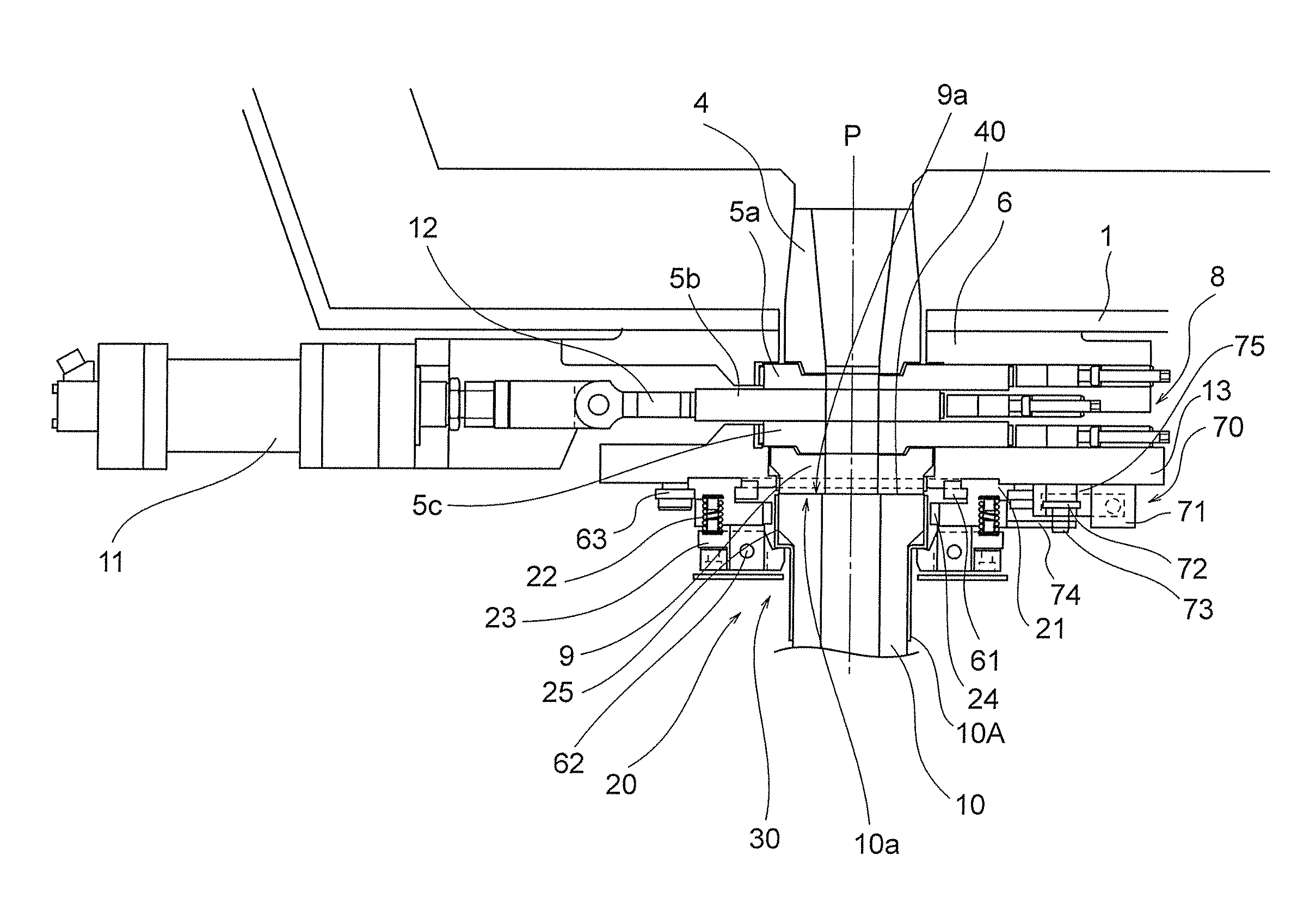 Slab continuous casting apparatus