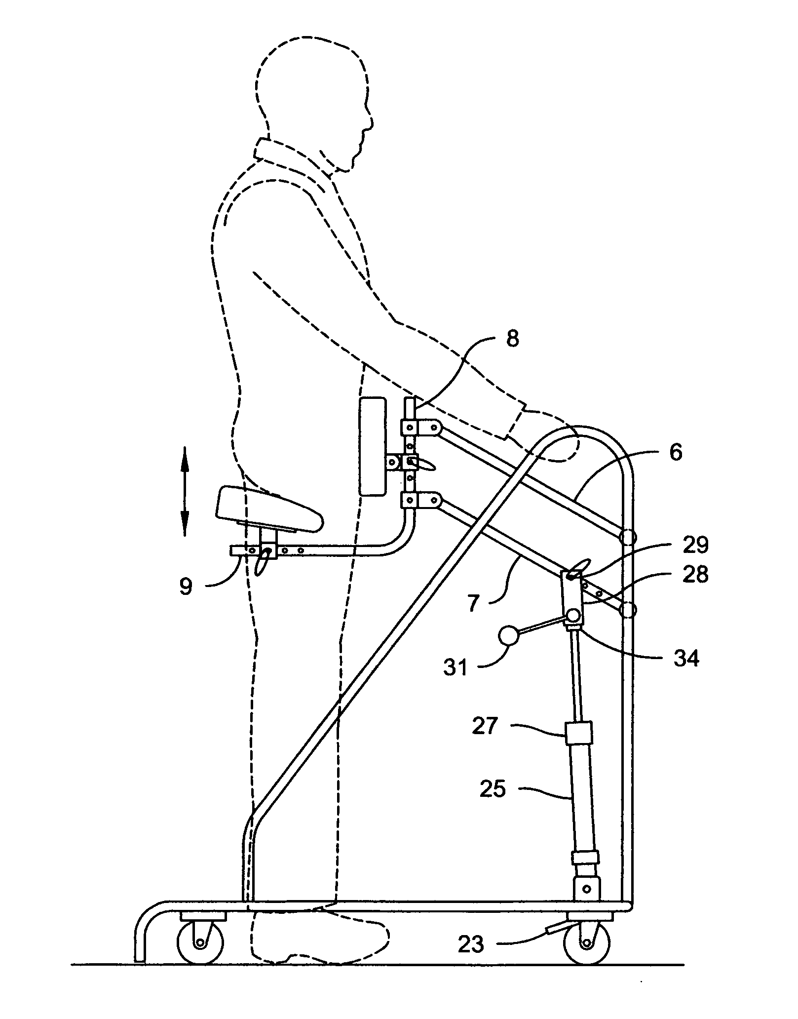 Sit down and stand up walker with seat assembly