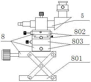 Device and method for measuring focal length, rear cut-off distance and resolution of non-coaxial optical system