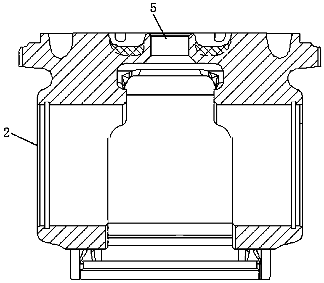 Steel top piston for large-cylinder-diameter gas engine