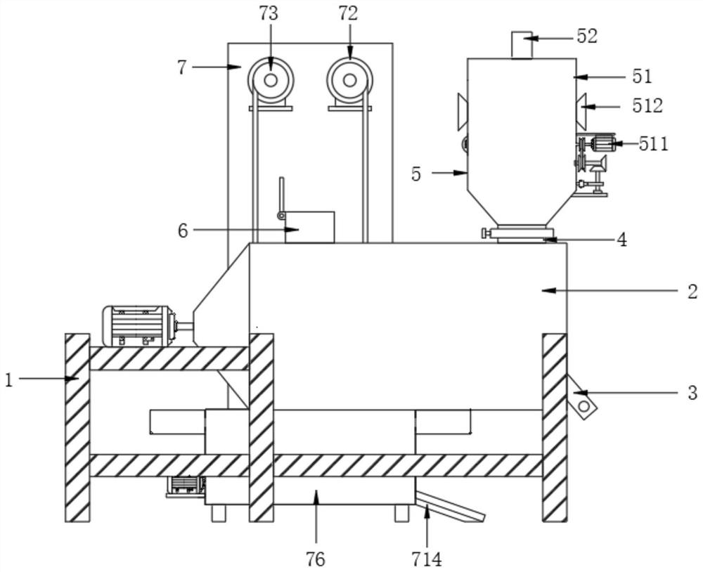 Mortar processing device with environment-friendly dust-proof collectable blanking feeding barrel