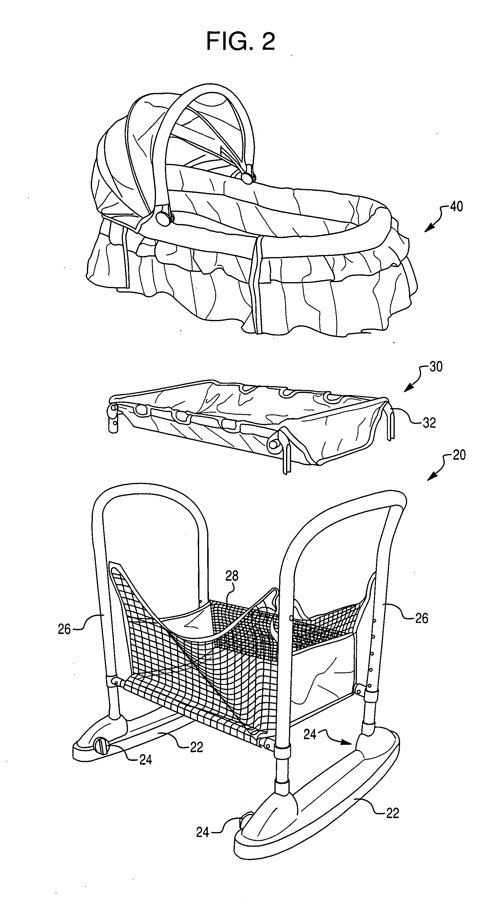 Bassinet and changing table assembly