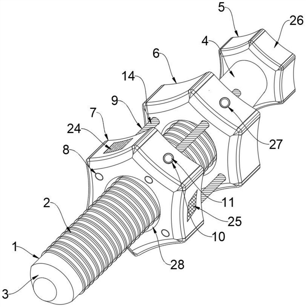 Nut fastener with double locking structures and using method of nut fastener