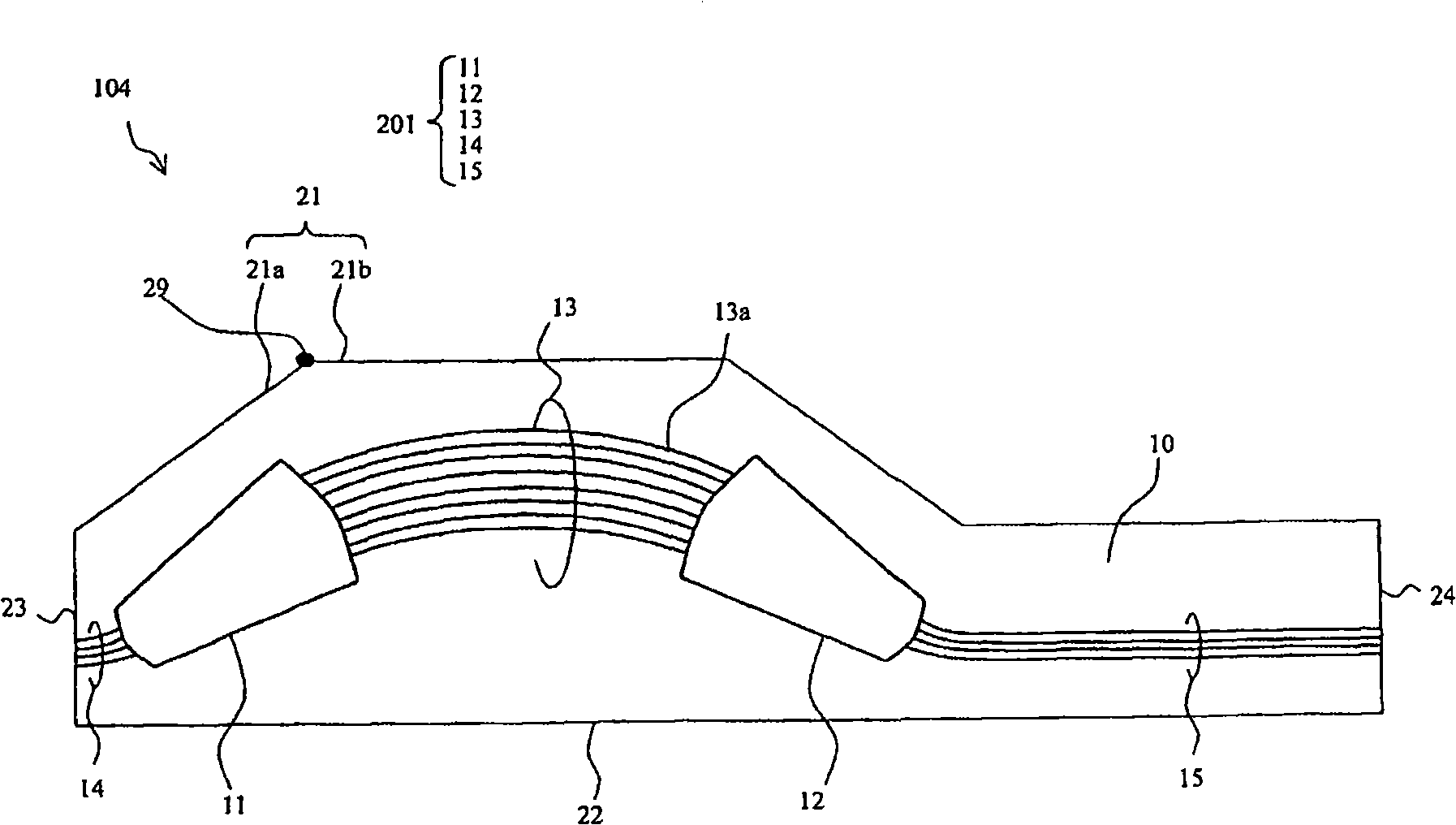 Optical chip of array waveguide diffraction grating type optical multiplexer/demultiplexer circuit, waveguide substrate and method for fabricating optical chip array waveguide diffraction grating type