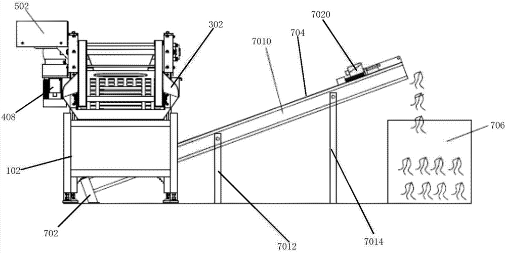 Automatic harvesting and root cutting production system