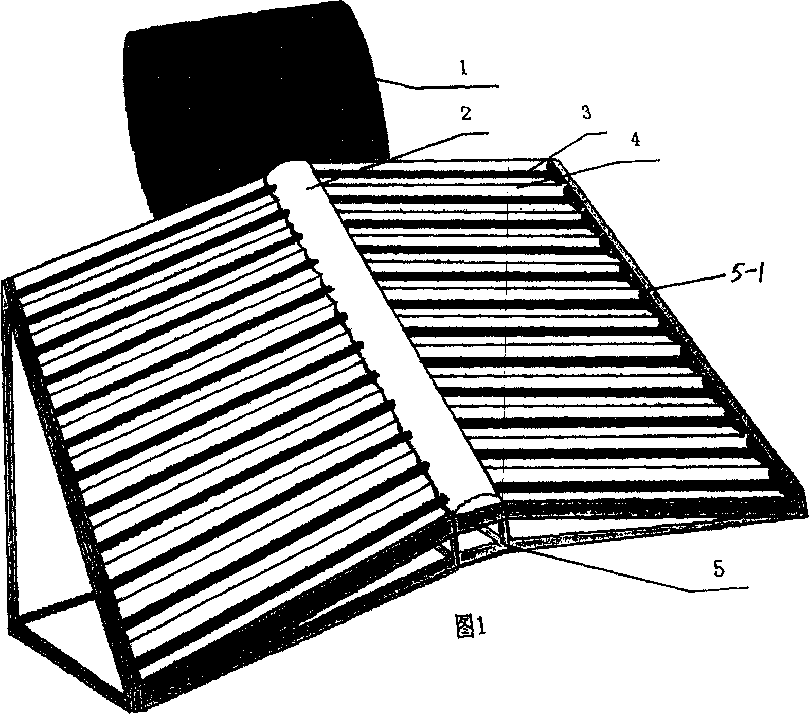 Rigging non-tracting focusing vacuum piping solar water heater