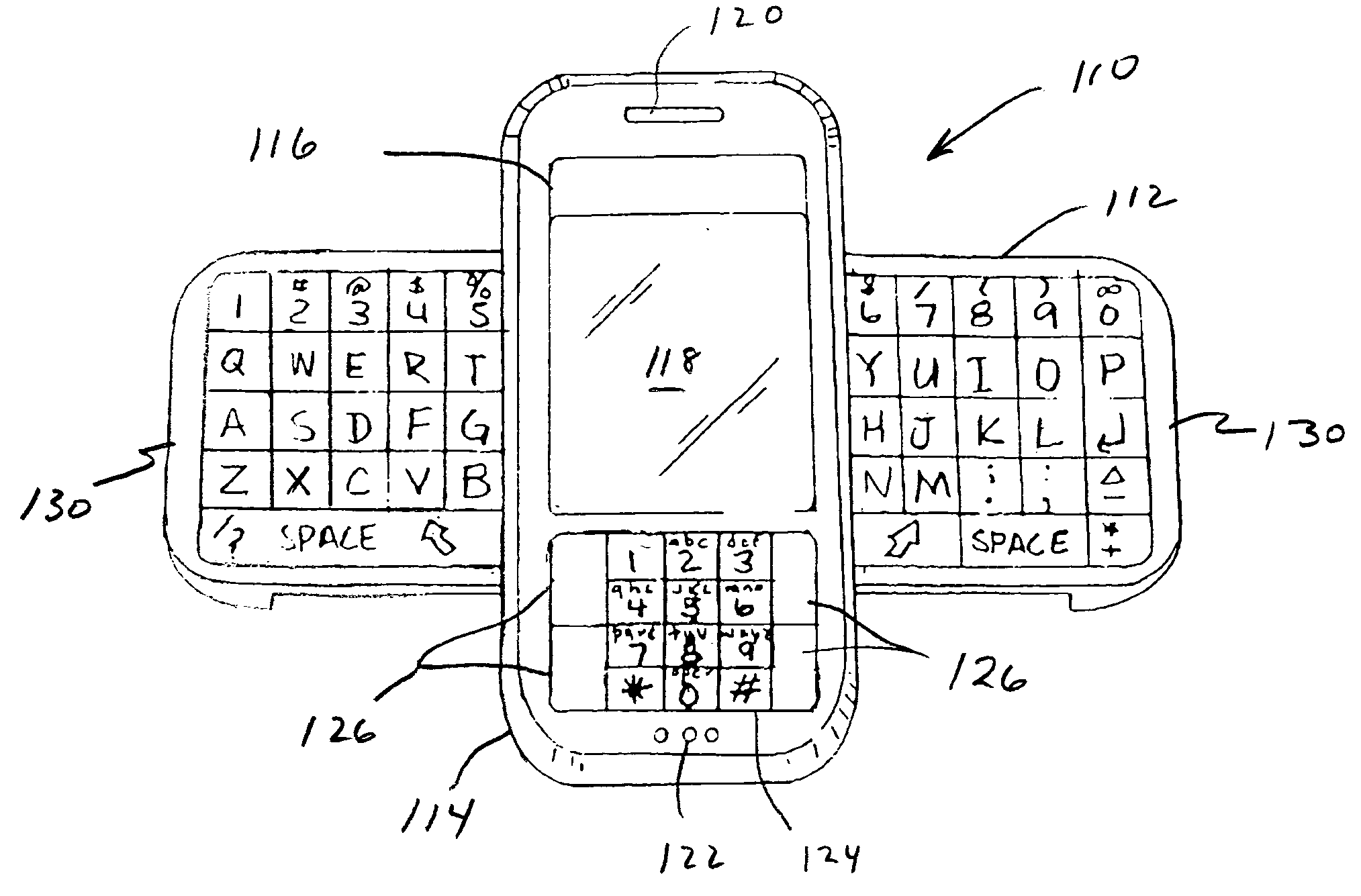 Movable functional elements for mobile communication device