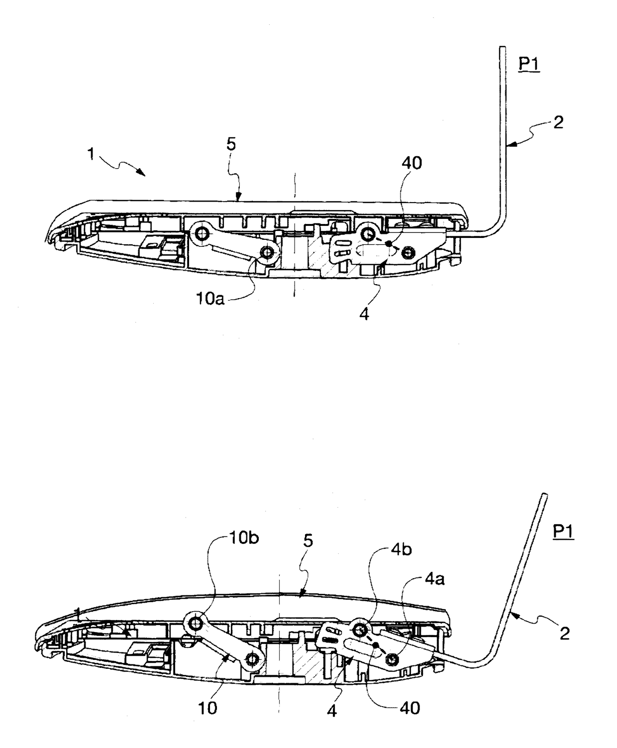 Mechanism for changing the tilt of the backrest having regard to the seat of a chair