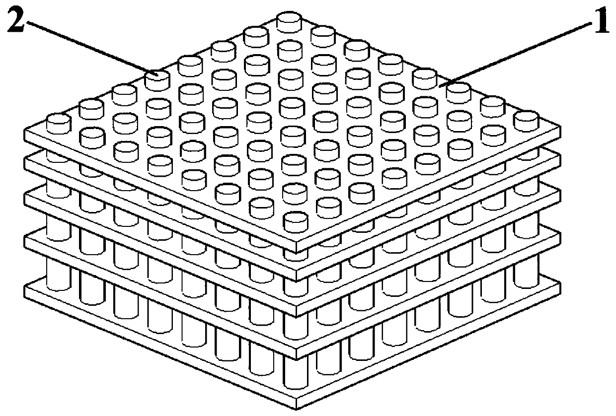 Three-dimensional gradient periodic structure plate with multiple band gap characteristics