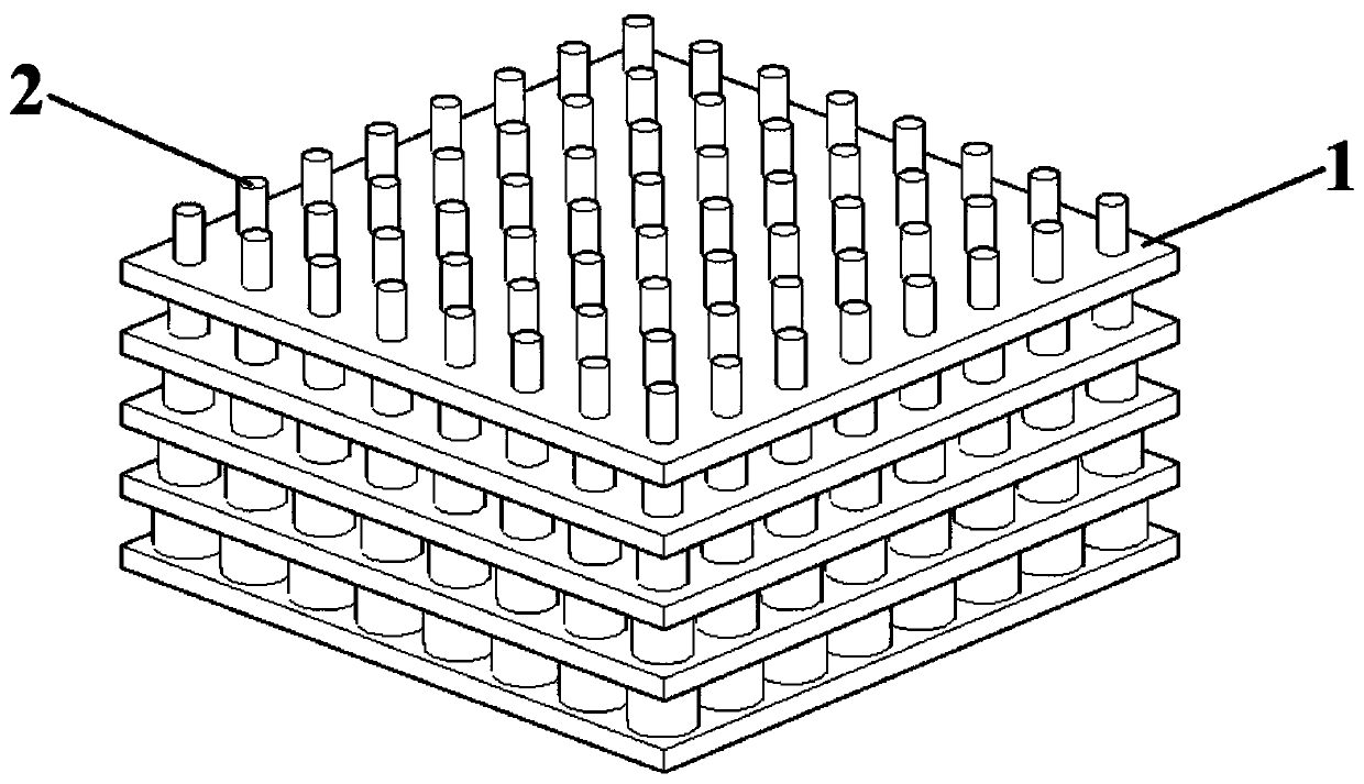 Three-dimensional gradient periodic structure plate with multiple band gap characteristics