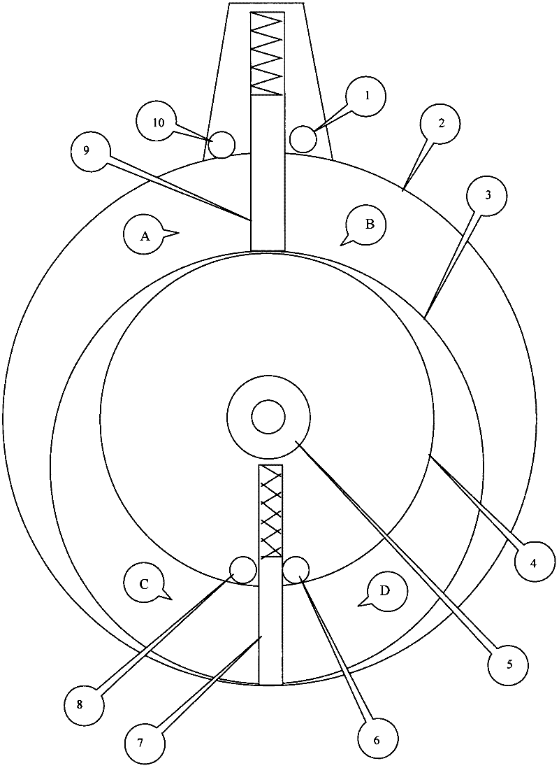 Stirling engine with eccentric shaft rolling rotation ring