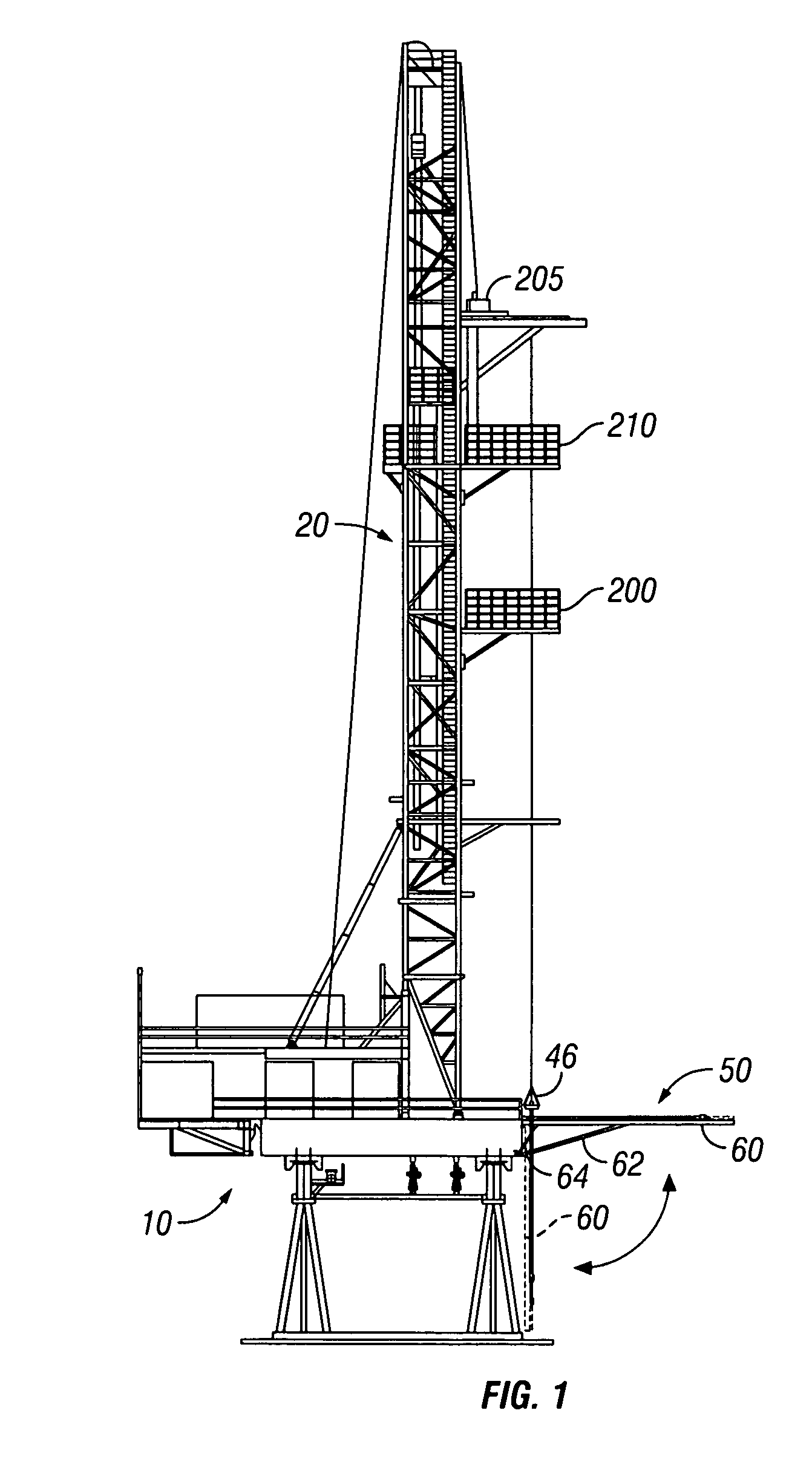 Pivoting pipe handler for off-line make up of drill pipe joints