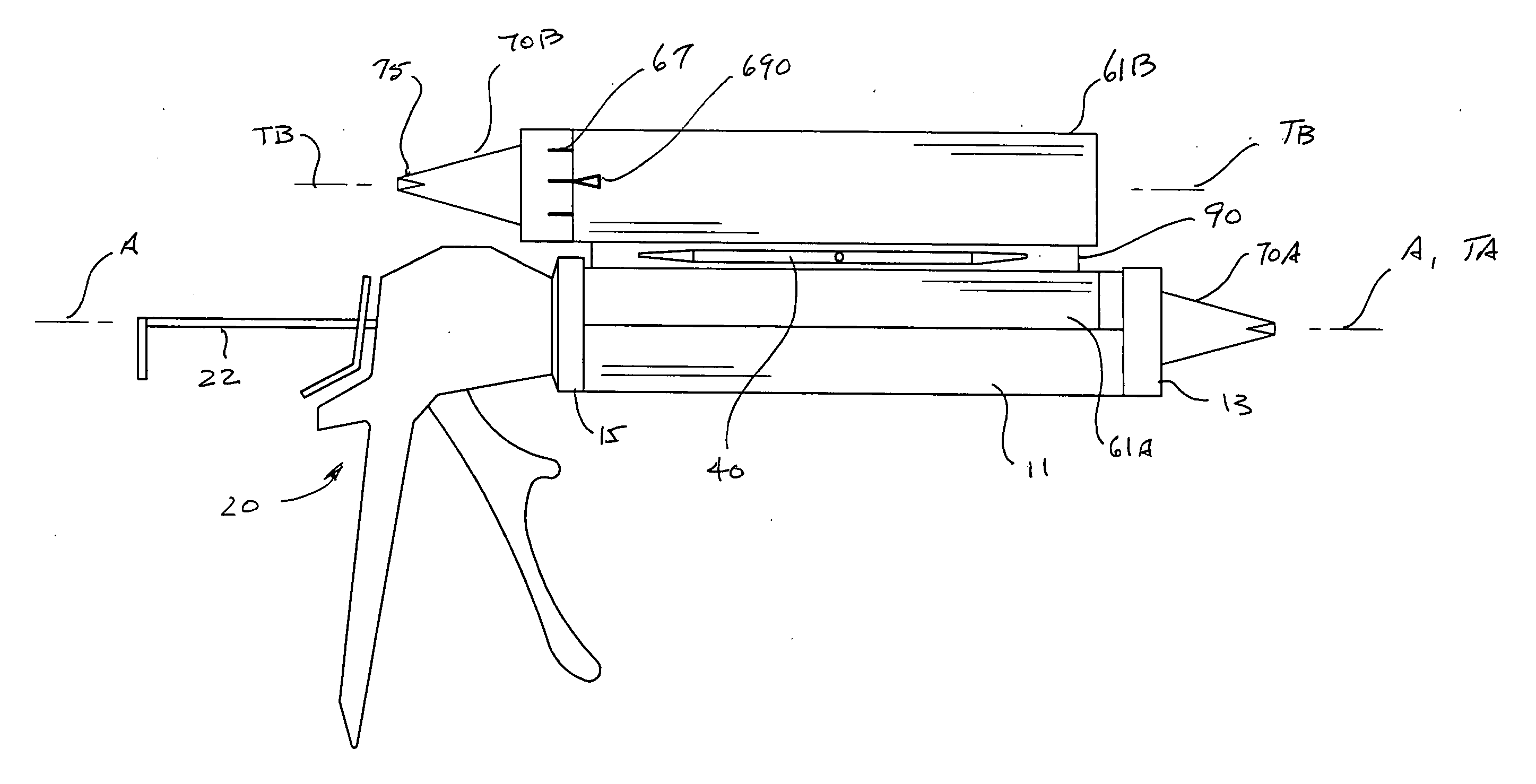 Double barrel caulking gun caddy