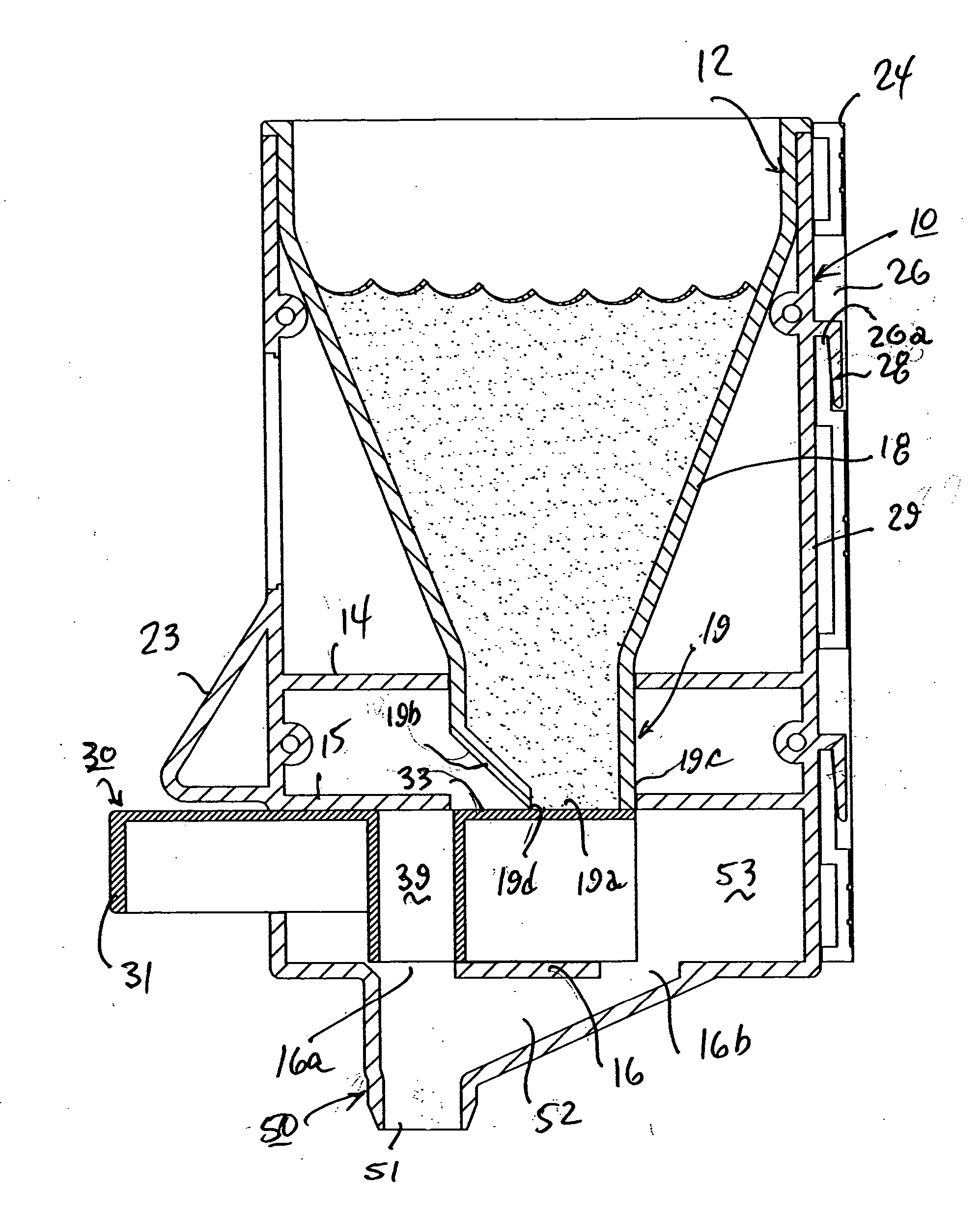 Dosing dispenser particularly useful for dispensing baby formula