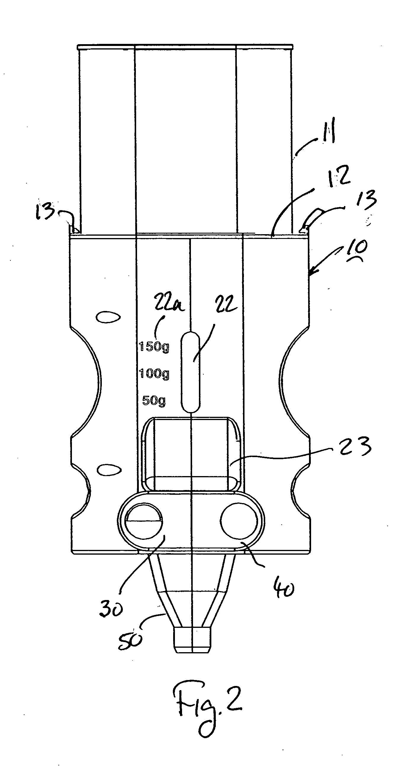 Dosing dispenser particularly useful for dispensing baby formula