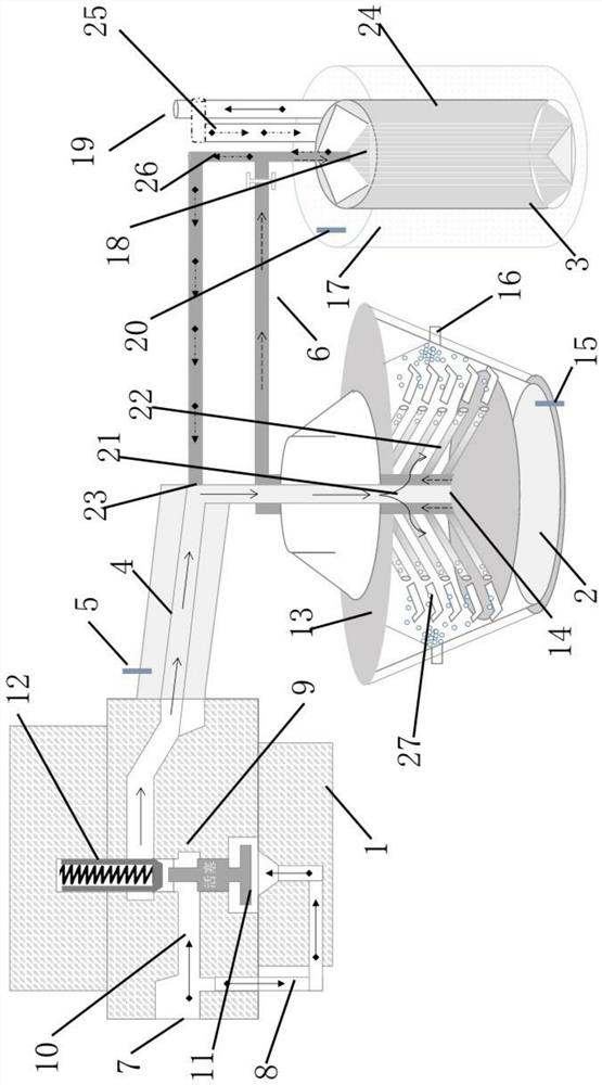 On-line circulating dialysis device and method for hydraulic oil of gas pocket in steelmaking production