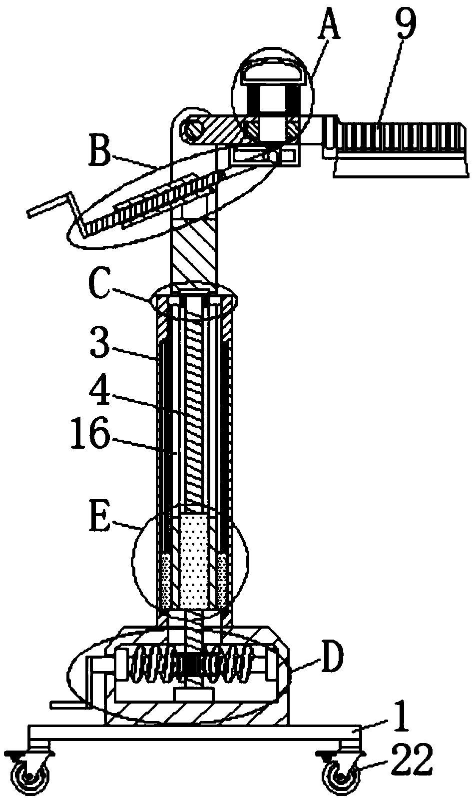 Height-adjustable LED light post