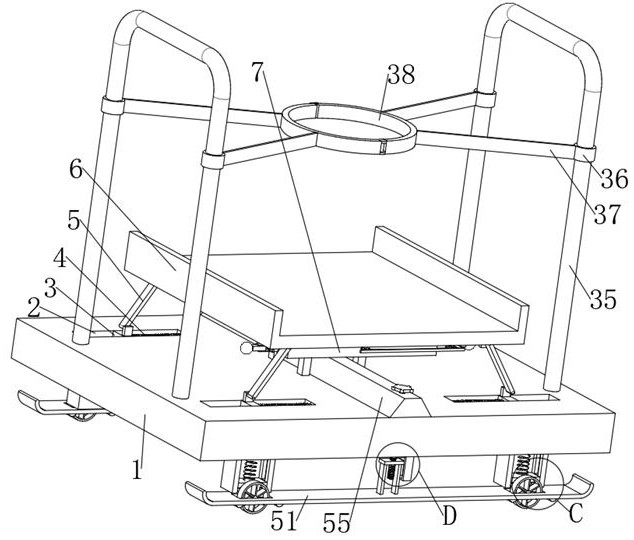 Automatic adjusting device for testing and exercising balance ability of elderly patients